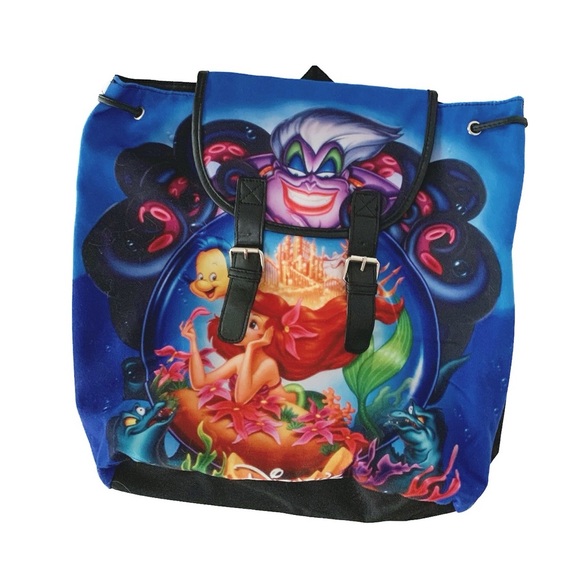 Disney X Loungefly The Little Mermaid Ariel Princess Slouch Backpack Ursula Bag - Picture 6 of 16